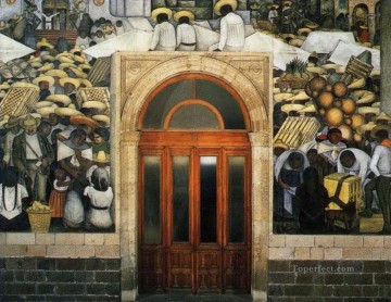 ディエゴ・リベラ Painting - 市場 1924 共産主義 ディエゴ・リベラ